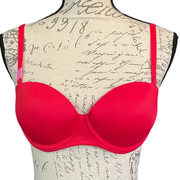Victoria's Secret Pink Red Wear Everywhere Multiway Push Up 32C - Picture 1 of 3